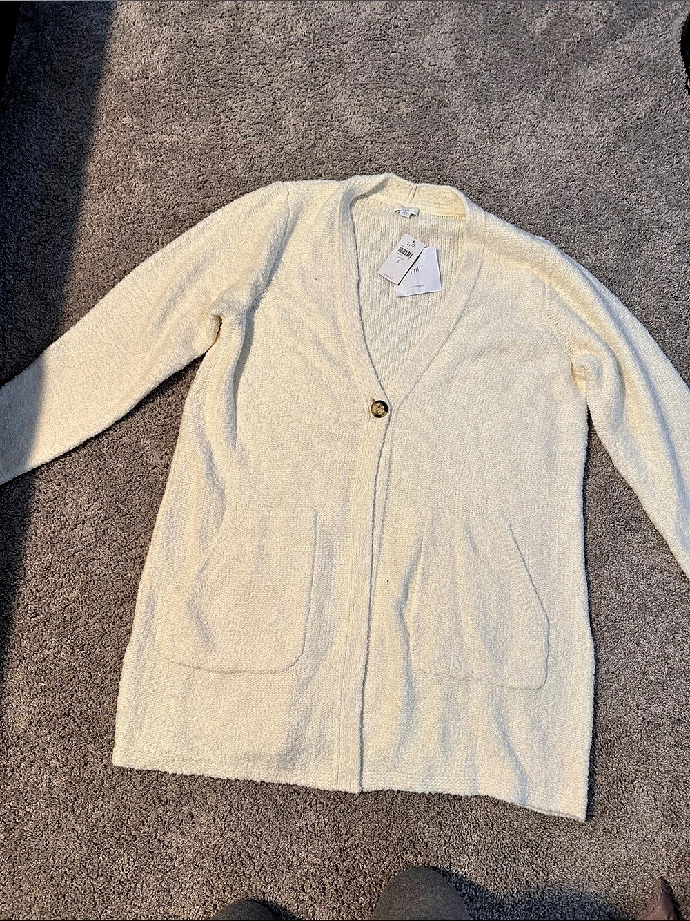 J.Jill Button B Button Cardigan in Cream Size Large NWT